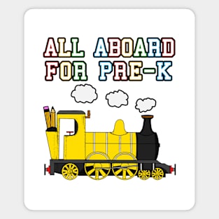 All Aboard For Pre-K Steam Train (Yellow) Magnet